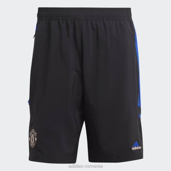 Adidas pantaloni scurți manchester united condivo 22 downtime negru bărbați negru/albastru strălucitor 2JBN14125