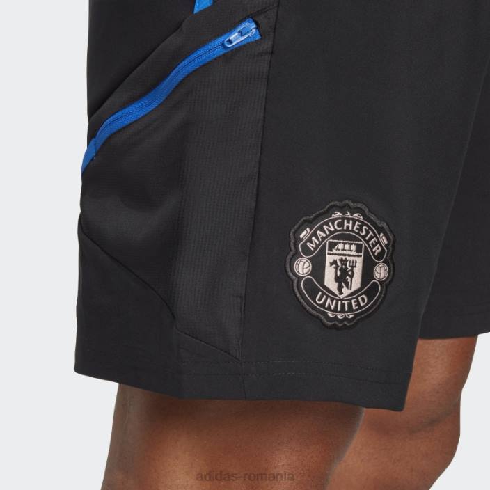 Adidas pantaloni scurți manchester united condivo 22 downtime negru bărbați negru/albastru strălucitor 2JBN14125