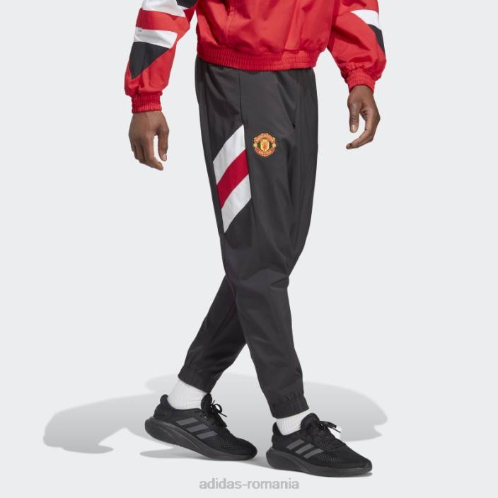 Adidas pantaloni tesuti icon manchester united negri bărbați negru 2JBN6097