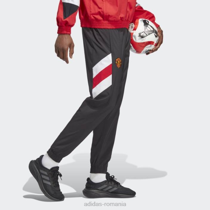 Adidas pantaloni tesuti icon manchester united negri bărbați negru 2JBN6097