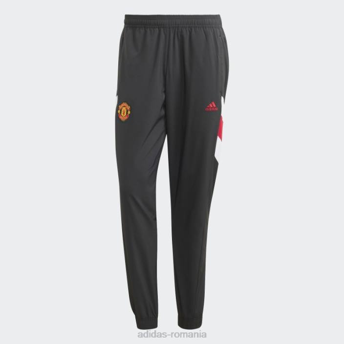 Adidas pantaloni tesuti icon manchester united negri bărbați negru 2JBN6097