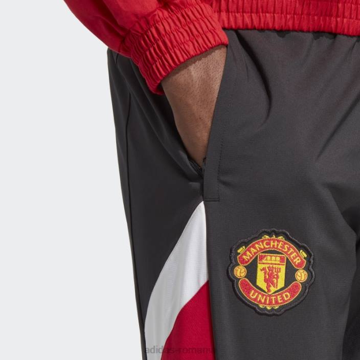 Adidas pantaloni tesuti icon manchester united negri bărbați negru 2JBN6097