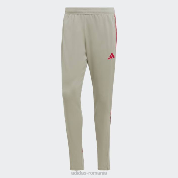 Adidas pantaloni tiro pebble argintiu bărbați pietriș argintiu/stacojiu 2JBN5465