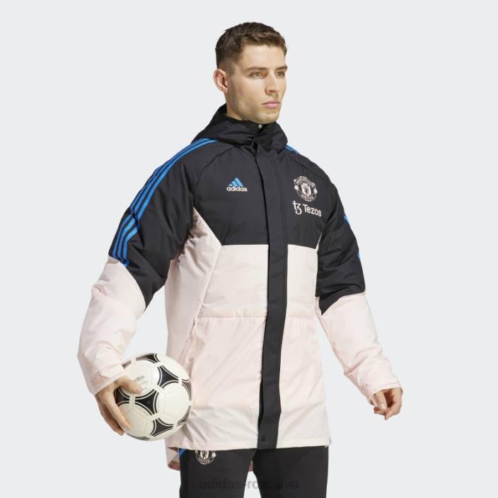 Adidas parka neagră manchester united condivo 22 stadium bărbați negru/roz glacial 2JBN14033