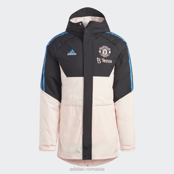 Adidas parka neagră manchester united condivo 22 stadium bărbați negru/roz glacial 2JBN14033