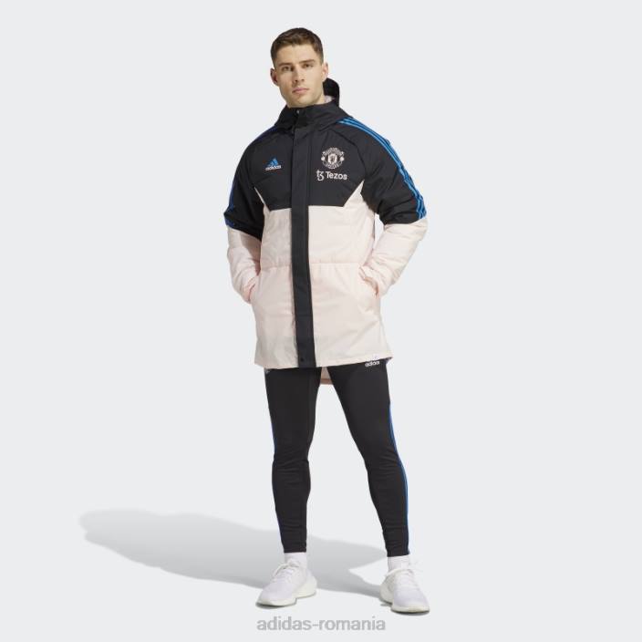 Adidas parka neagră manchester united condivo 22 stadium bărbați negru/roz glacial 2JBN14033