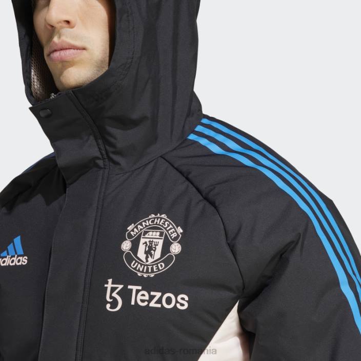 Adidas parka neagră manchester united condivo 22 stadium bărbați negru/roz glacial 2JBN14033