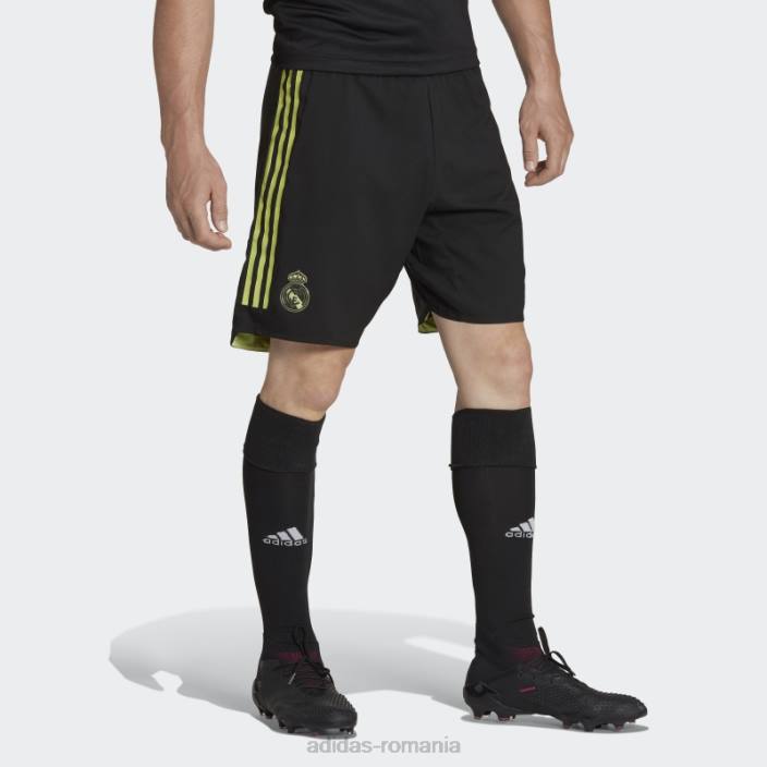 Adidas real madrid 22/23 treilea pantaloni scurți autentici negri bărbați negru/var 2JBN14395
