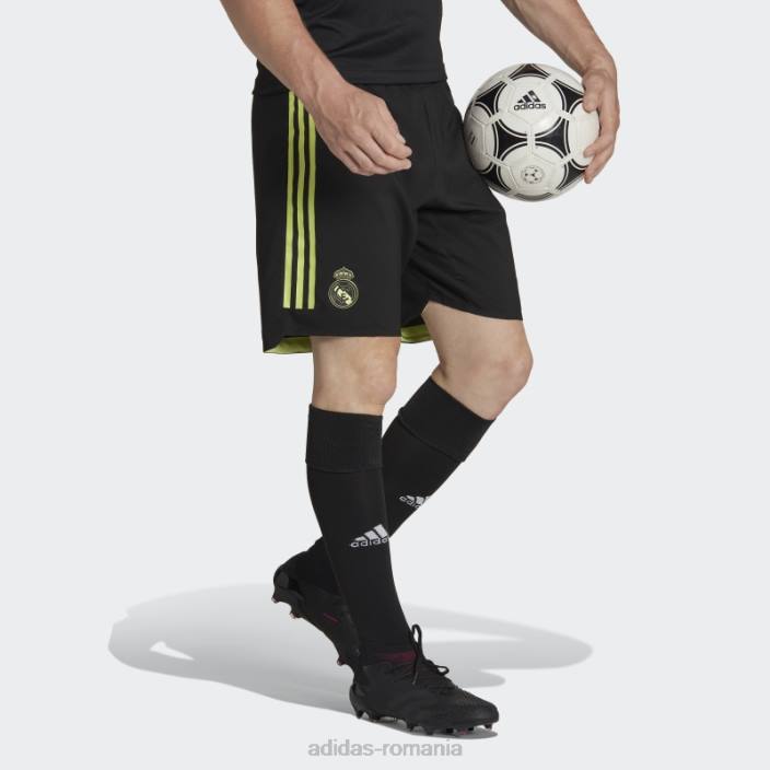 Adidas real madrid 22/23 treilea pantaloni scurți autentici negri bărbați negru/var 2JBN14395