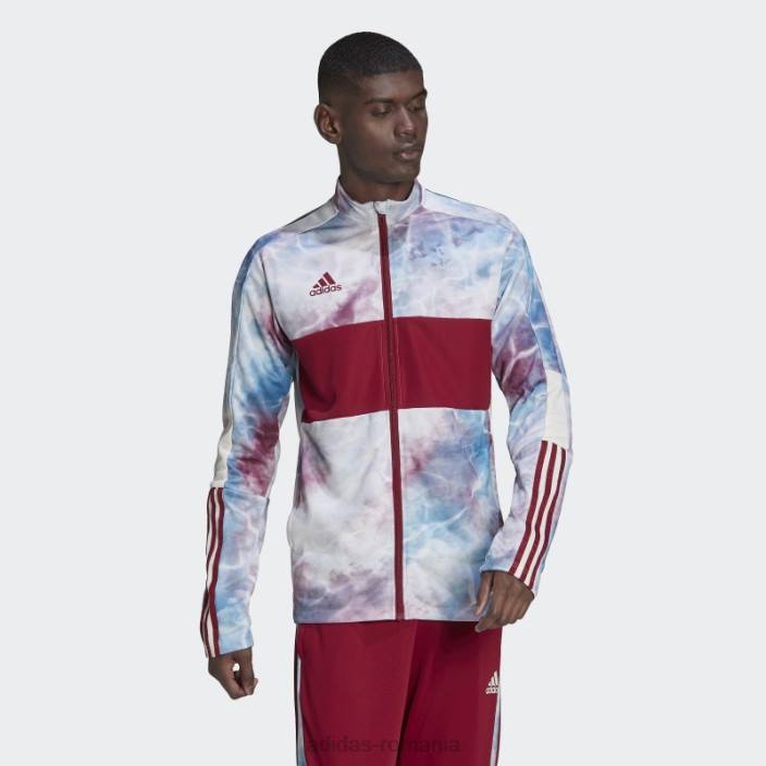 Adidas tiro track top burgundy bărbați burgundy/app sky rush/alb 2JBN15295
