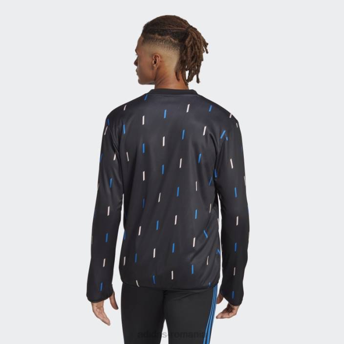 Adidas top cald pre-meci manchester united negru bărbați negru/gri noapte/albastru/roz 2JBN13624