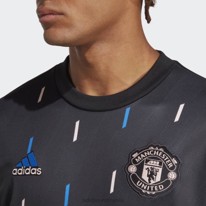 Adidas top cald pre-meci manchester united negru bărbați negru/gri noapte/albastru/roz 2JBN13624