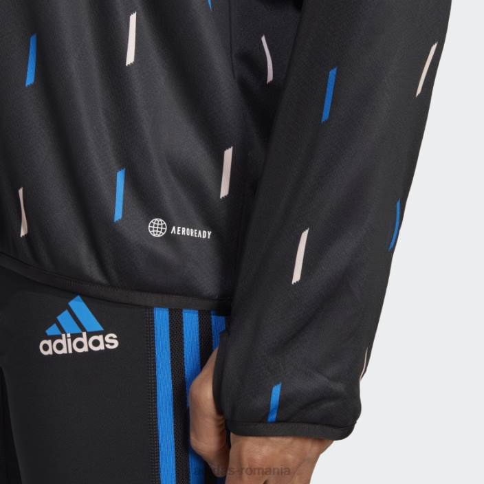 Adidas top cald pre-meci manchester united negru bărbați negru/gri noapte/albastru/roz 2JBN13624
