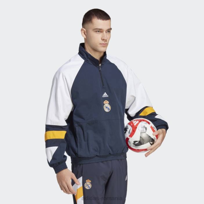 Adidas top cu iconiță bleumarin real madrid bărbați marina de noapte 2JBN6023
