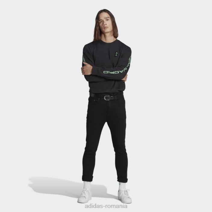 Adidas top cu mânecă lungă real madrid tiro 21 lifestyler negru bărbați negru 2JBN14341
