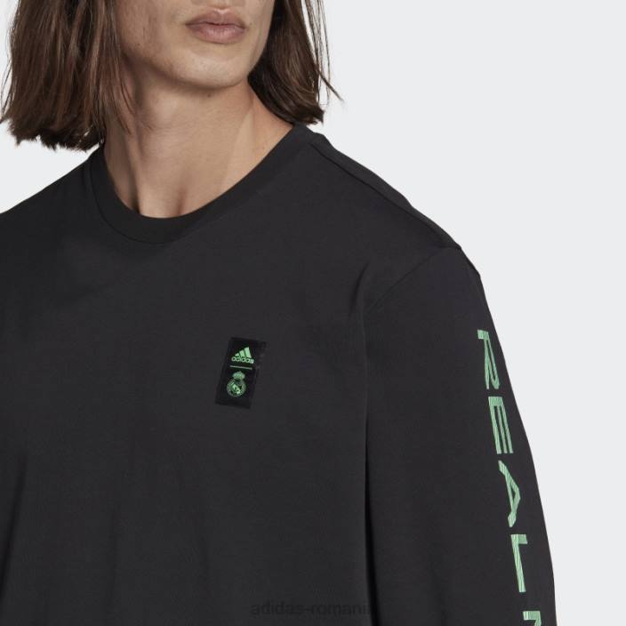 Adidas top cu mânecă lungă real madrid tiro 21 lifestyler negru bărbați negru 2JBN14341