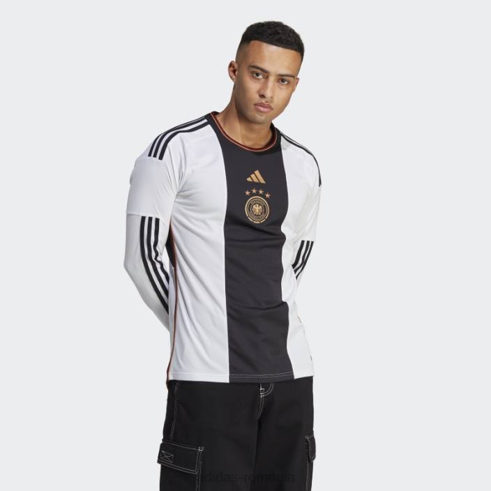 Adidas tricou acasă cu mânecă lungă germania 22 alb adidas bărbați alb 2JBN1170