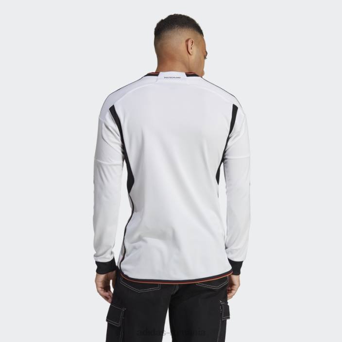 Adidas tricou acasă cu mânecă lungă germania 22 alb adidas bărbați alb 2JBN1170