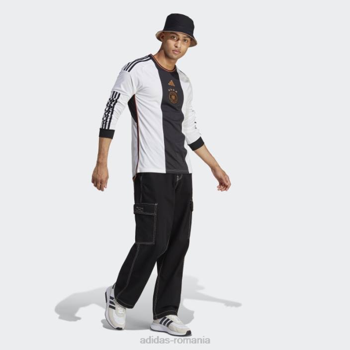 Adidas tricou acasă cu mânecă lungă germania 22 alb adidas bărbați alb 2JBN1170