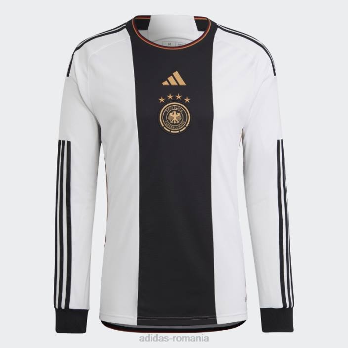 Adidas tricou acasă cu mânecă lungă germania 22 alb adidas bărbați alb 2JBN1170