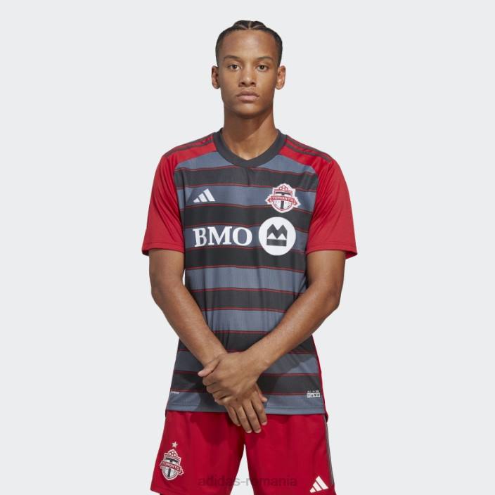 Adidas tricou acasă toronto fc 23/24, gri solid bărbați gri/rosu solid 2JBN6149