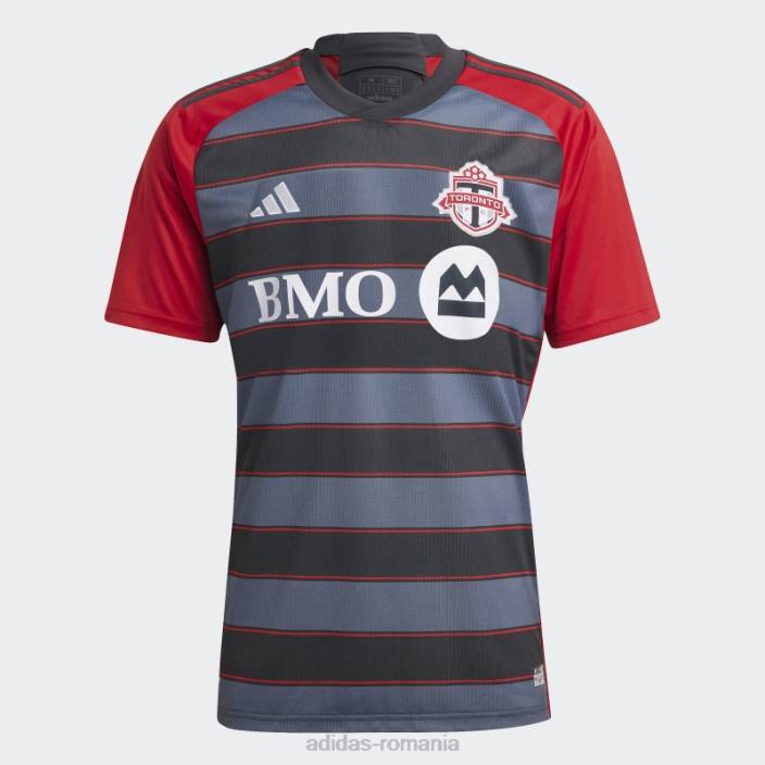 Adidas tricou acasă toronto fc 23/24, gri solid bărbați gri/rosu solid 2JBN6149