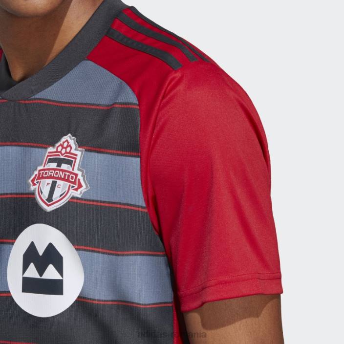 Adidas tricou acasă toronto fc 23/24, gri solid bărbați gri/rosu solid 2JBN6149