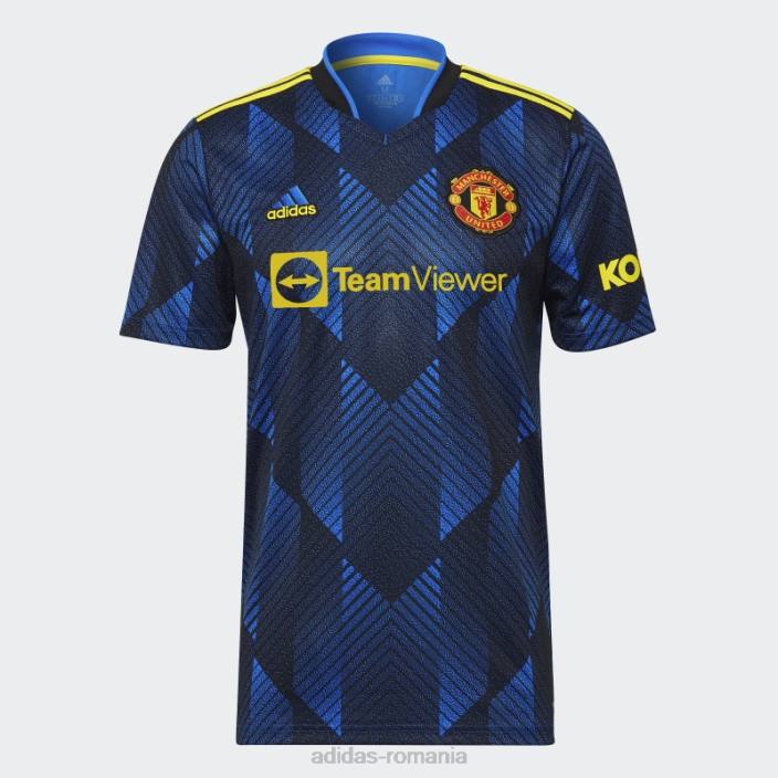 Adidas tricou al treilea, albastru strălucitor, Manchester United 21/22 bărbați strălucește albastru 2JBN14567