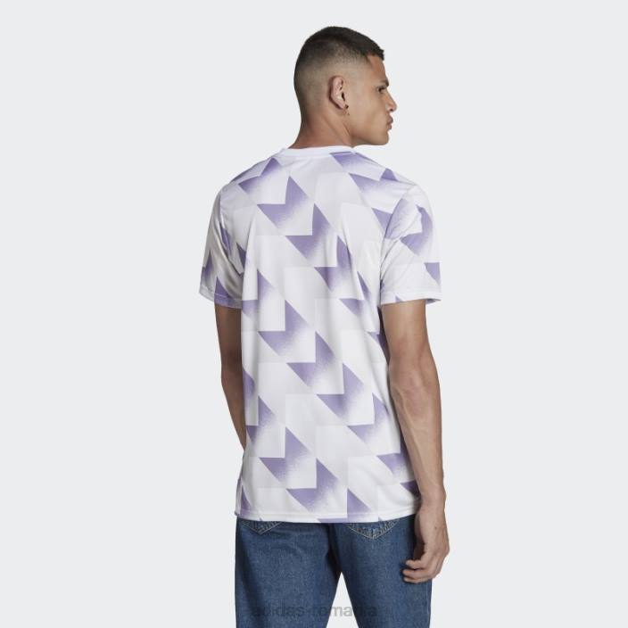 Adidas tricou alb al Real Madrid înainte de meci bărbați alb/gri liniuță/liliac 2JBN7079