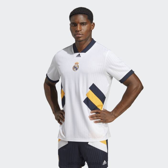 Adidas tricou alb cu icoana real madrid bărbați alb 2JBN6004