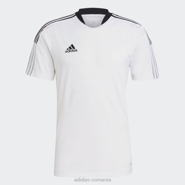 Adidas tricou alb de antrenament tiro 21 bărbați alb 2JBN6490