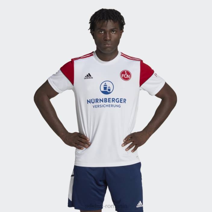 Adidas tricou alb fc Nürnberg 22/23 deplasare adidas bărbați alb roșu 2JBN14355