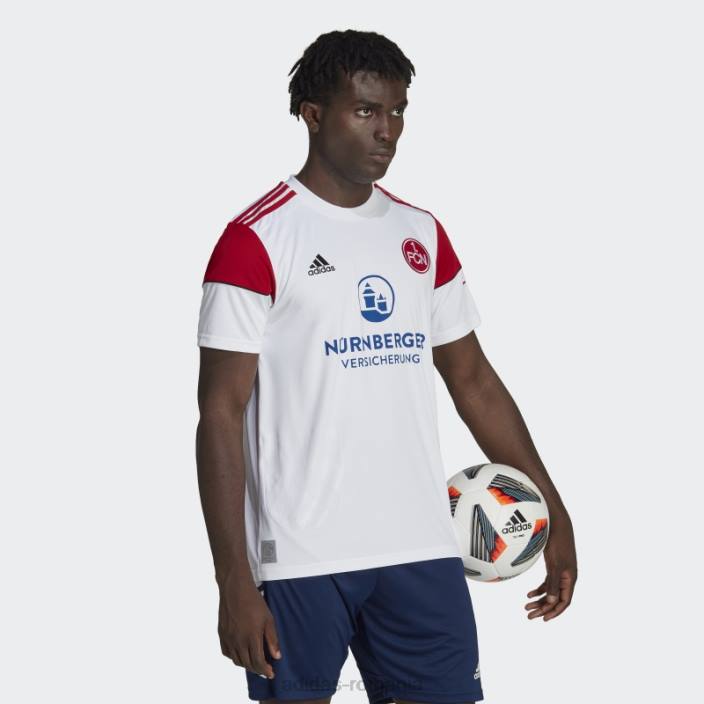 Adidas tricou alb fc Nürnberg 22/23 deplasare adidas bărbați alb roșu 2JBN14355