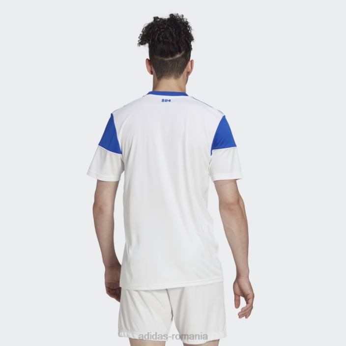 Adidas tricou alb fc Schalke 04 22/23 deplasare adidas bărbați alb/albastru îndrăzneț 2JBN14391