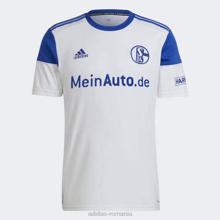 Adidas tricou alb fc Schalke 04 22/23 deplasare adidas bărbați alb/albastru îndrăzneț 2JBN14391