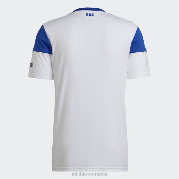 Adidas tricou alb fc Schalke 04 22/23 deplasare adidas bărbați alb/albastru îndrăzneț 2JBN14391