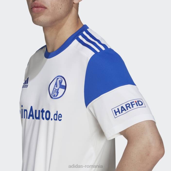 Adidas tricou alb fc Schalke 04 22/23 deplasare adidas bărbați alb/albastru îndrăzneț 2JBN14391