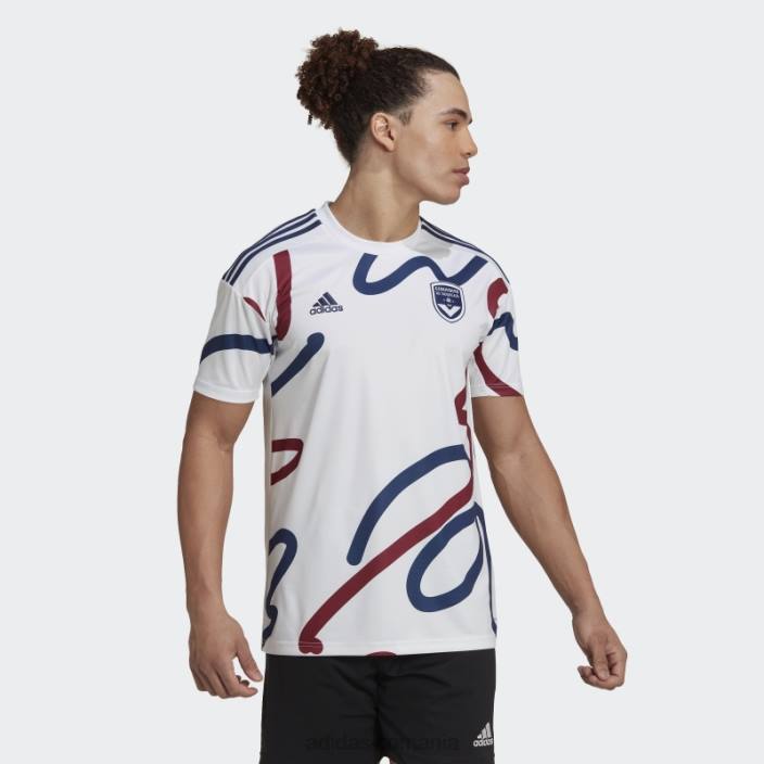 Adidas tricou alb girondins de bordeaux 22/23 deplasare bărbați alb 2JBN15010