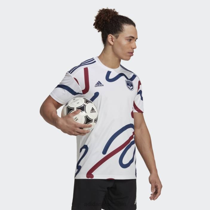 Adidas tricou alb girondins de bordeaux 22/23 deplasare bărbați alb 2JBN15010