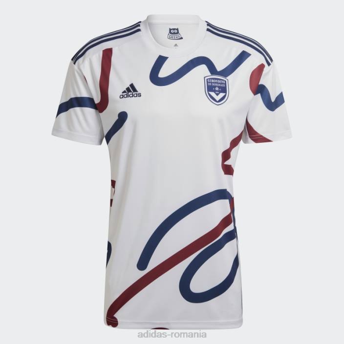 Adidas tricou alb girondins de bordeaux 22/23 deplasare bărbați alb 2JBN15010