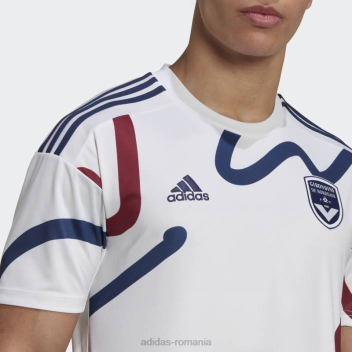Adidas tricou alb girondins de bordeaux 22/23 deplasare bărbați alb 2JBN15010
