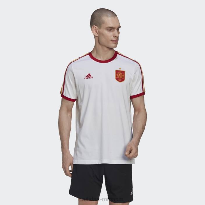 Adidas tricou alb spania cu 3 dungi bărbați alb 2JBN7043