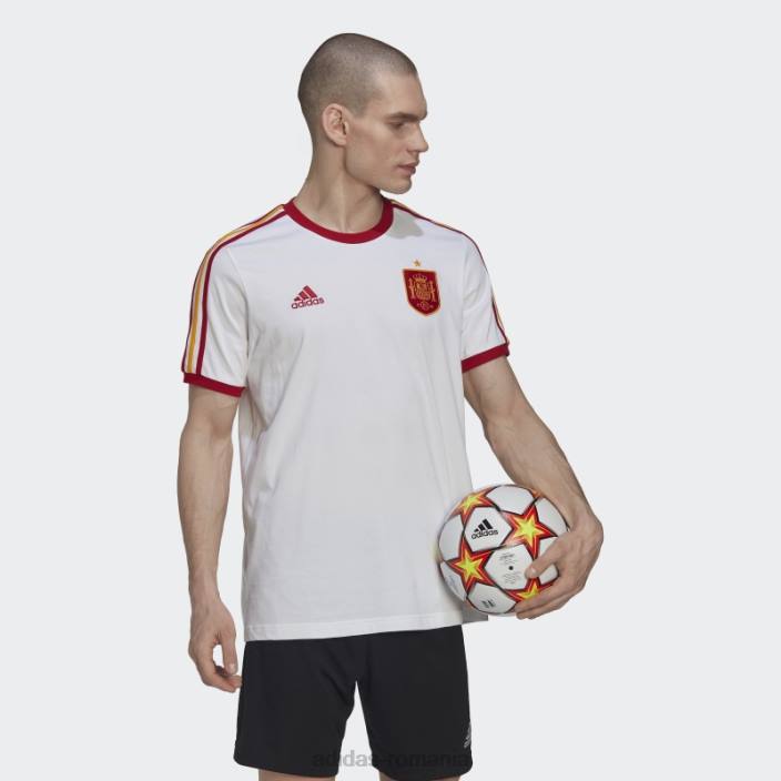 Adidas tricou alb spania cu 3 dungi bărbați alb 2JBN7043