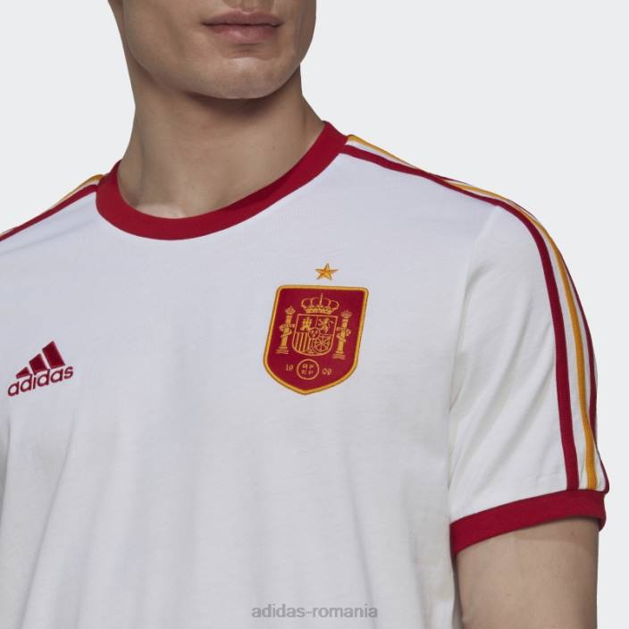 Adidas tricou alb spania cu 3 dungi bărbați alb 2JBN7043