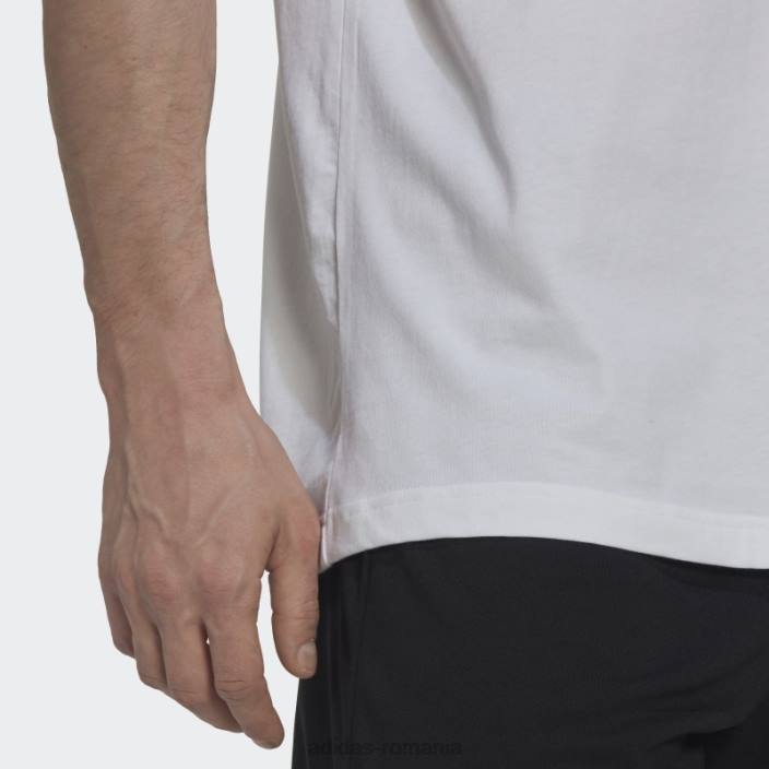 Adidas tricou alb spania cu 3 dungi bărbați alb 2JBN7043