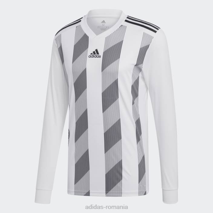 Adidas tricou cu dungi 19 alb bărbați alb negru 2JBN15109