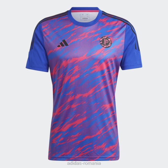 Adidas tricou de antrenament pogba albastru fashion bărbați magenta/albastru real 2JBN6218