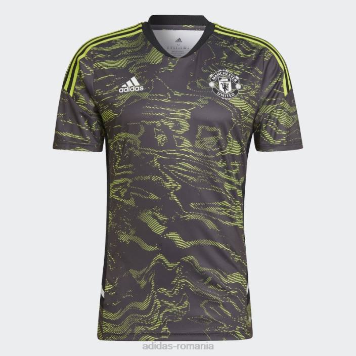 Adidas tricou de antrenament slime manchester united condivo 22 bărbați slime/negru 2JBN13690