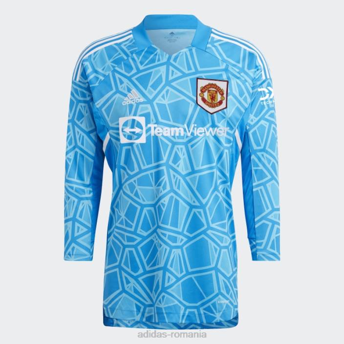 Adidas tricou de portar de acasă, de la blue rush, Manchester United 22/23 bărbați papură albastră 2JBN13456