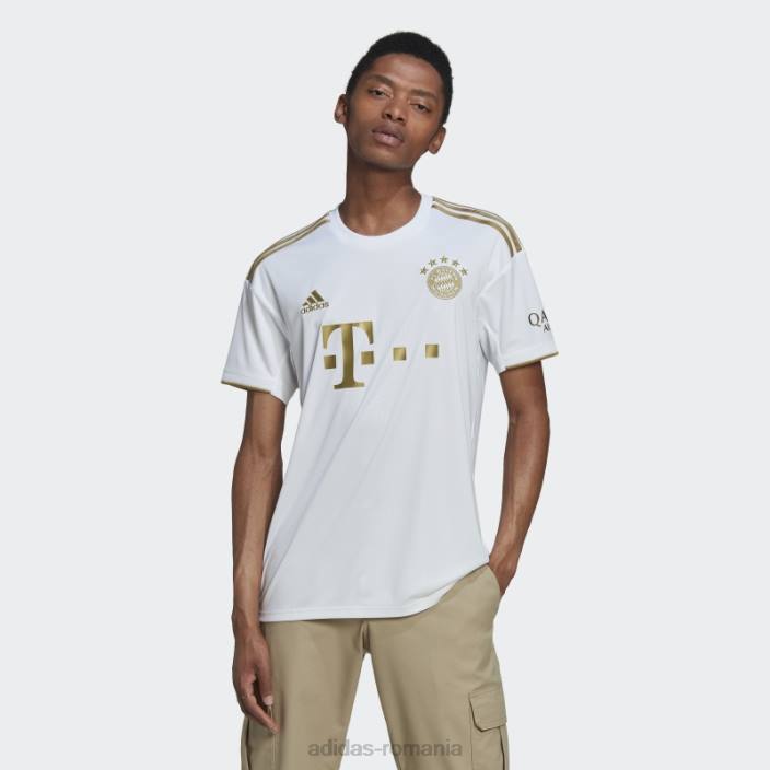 Adidas tricou deplasare fc bayern 21/22 alb bărbați alb/aur de fotbal închis 2JBN925